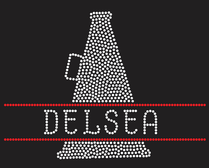 DELSEA HS CHEER MEGAPHONE RHINESTONE DESIGN
