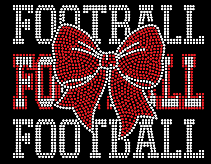 DELSEA HS STACKED FOOTBALL WITH BOW RHINESTONE DESIGN