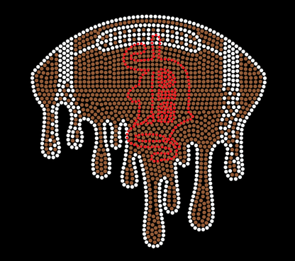 DELSEA HS DRIP FOOTBALL WITH FANCY LOGO D RHINESTONE DESIGN