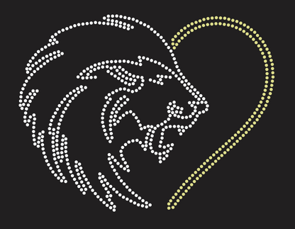 GT LIONS LION SILHOUETTE HEART RHINESTONE DESIGN