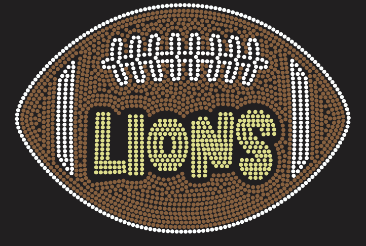GT LIONS FOOTBALL LIONS INSIDE RHINESTONE DESIGN