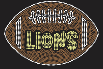GT LIONS FOOTBALL LIONS INSIDE RHINESTONE DESIGN
