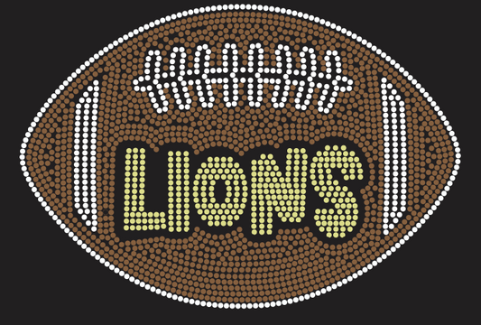 GT LIONS FOOTBALL LIONS INSIDE RHINESTONE DESIGN