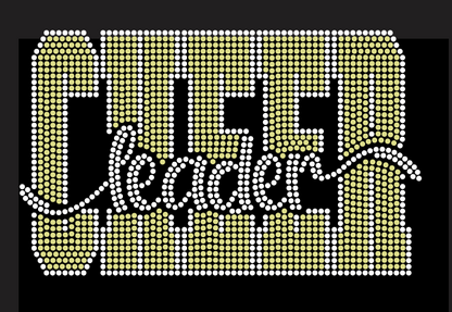GT LIONS BOLD CHEER SCRIPT LEADER RHINESTONE DESIGN
