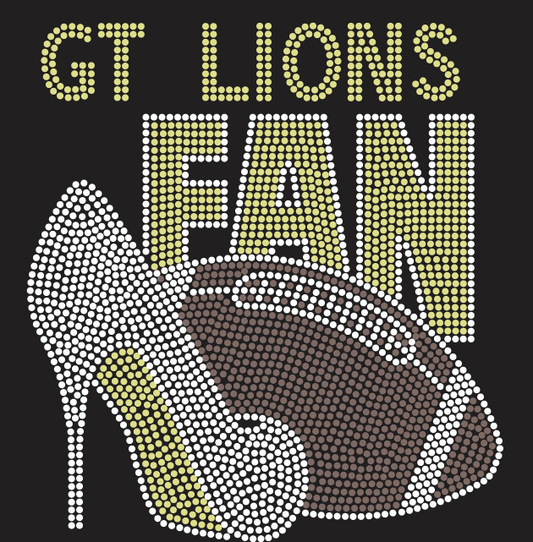 GT LIONS FAN HIGH HEEL RHINESTONE DESIGN
