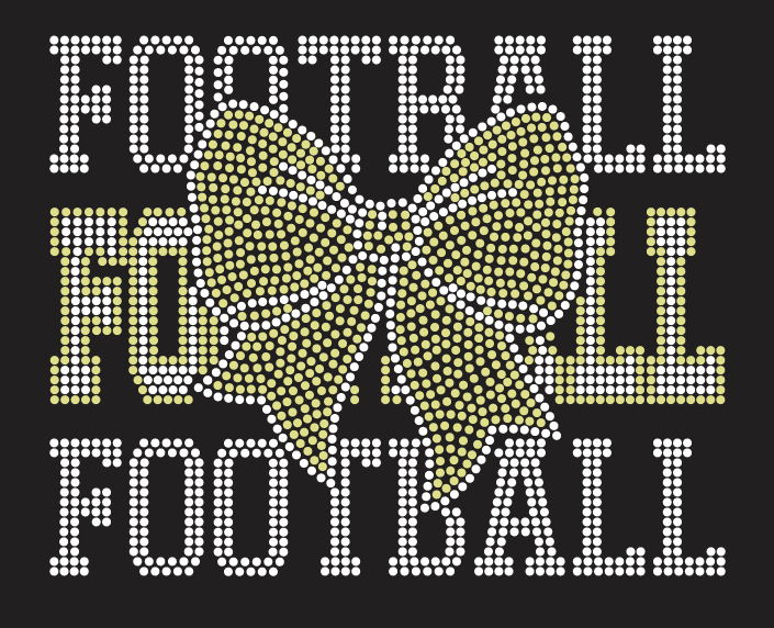 GT LIONS STACKED FOOTBALL WITH BOW RHINESTONE DESIGN