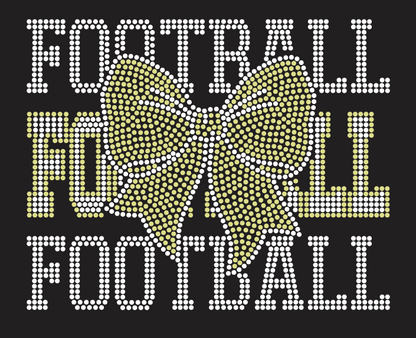 GT LIONS STACKED FOOTBALL WITH BOW RHINESTONE DESIGN