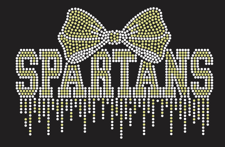 DEPTFORD SPARTANS BOW DRIP RHINESTONE DESIGN