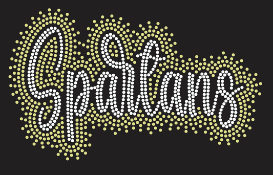 DEPTFORD SPARTANS SCRIPT SCATTER RHINESTONE DESIGN