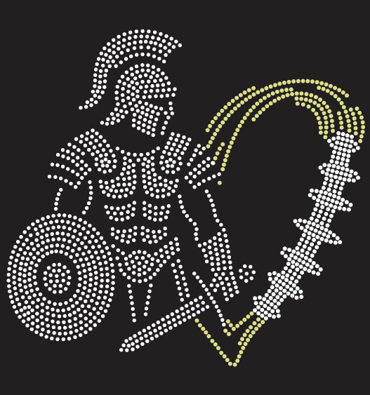 DEPTFORD FULL SPARTAN W/HEART LACES RHINESTONE DESIGN