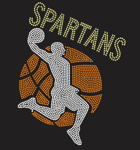 DEPTFORD BASKETBALL PLAYER SILHOUETTE RHINESTONE DESIGN