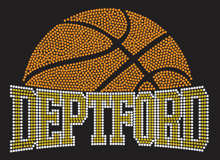 DEPTFORD BASKETBALL DEPTFORD WARPED RHINESTONE DESIGN