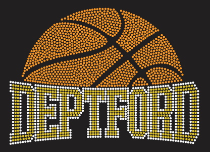 DEPTFORD BASKETBALL DEPTFORD WARPED RHINESTONE DESIGN