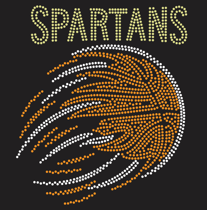 DEPTFORD BASKETBALL FIRE RHINESTONE DESIGN