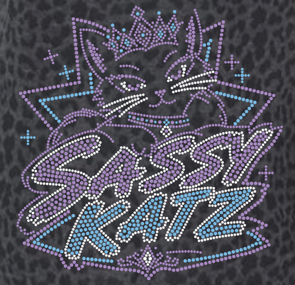 JCI SASSY KATZ BLACK/GRAY LEOPARD APPAREL