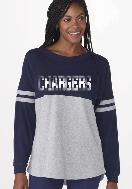 TC CHARGERS NAVY/GRAY POM JERSEY