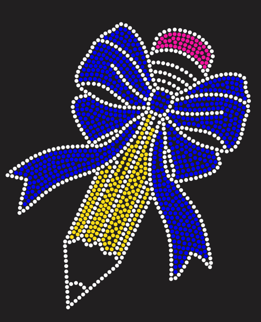 WHITEHALL PENCIL WITH TIED BOW Rhinestone Design