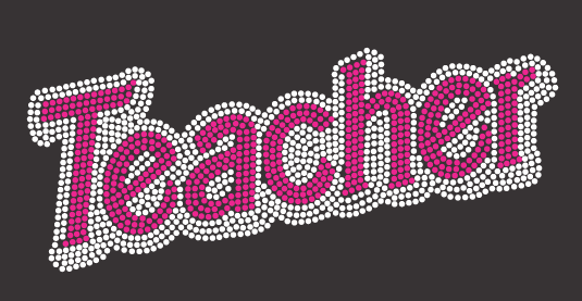 RADIX TEACHER BARB"IE" FONT Rhinestone Design