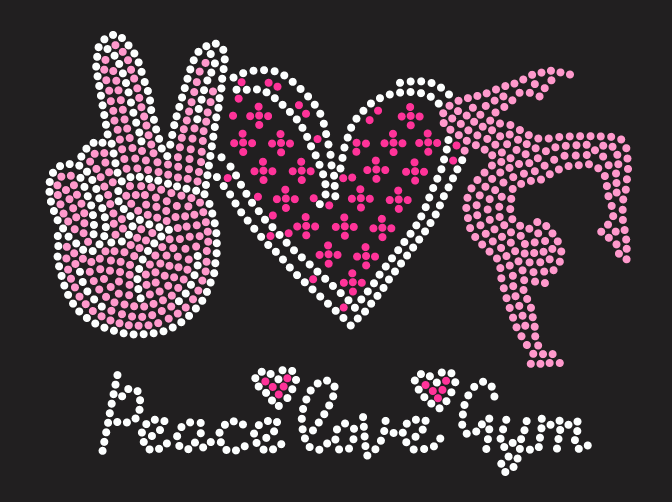 ACG PEACE LOVE GYM RHINESTONE DESIGN