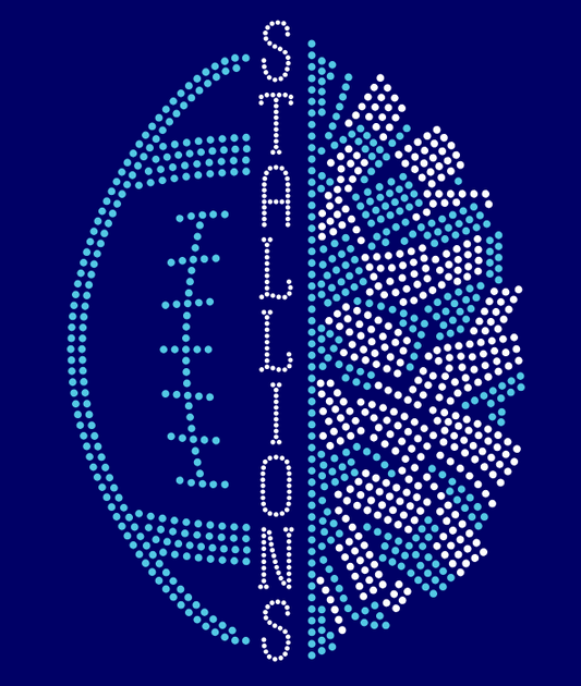 STALLIONS LOVE FOOTBALL BLING DESIGN