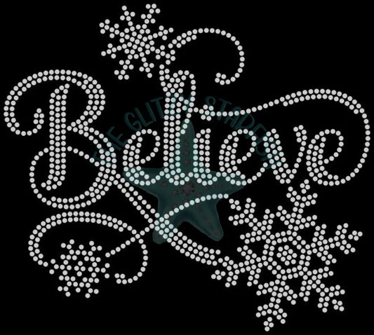 Believe With Snowflakes Rhinestone Shirt