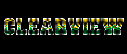 CLEARVIEW VARSITY FONT CLEARVIEW RHINESTONE DESIGN