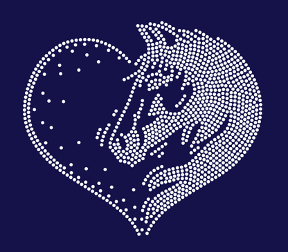 GT STALLIONS HORSE HEAD HALF HEART BLING DESIGN