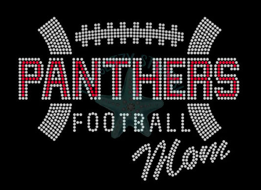 Football Mom With Team Name Rhinestone Shirt