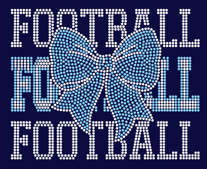 GT STALLIONS FOOTBALL STACKED WITH BOW BLING DESIGN