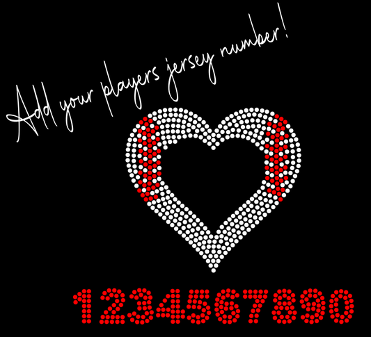 TWP BASEBALL HEART ADD JERSEY NUMBER DESIGN