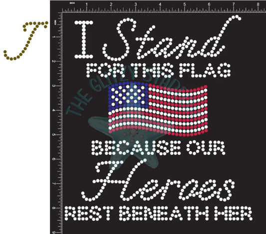 I Stand Flag Rhinestone Tshirt