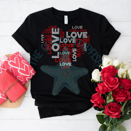 Love Collage Rhinestone Shirt