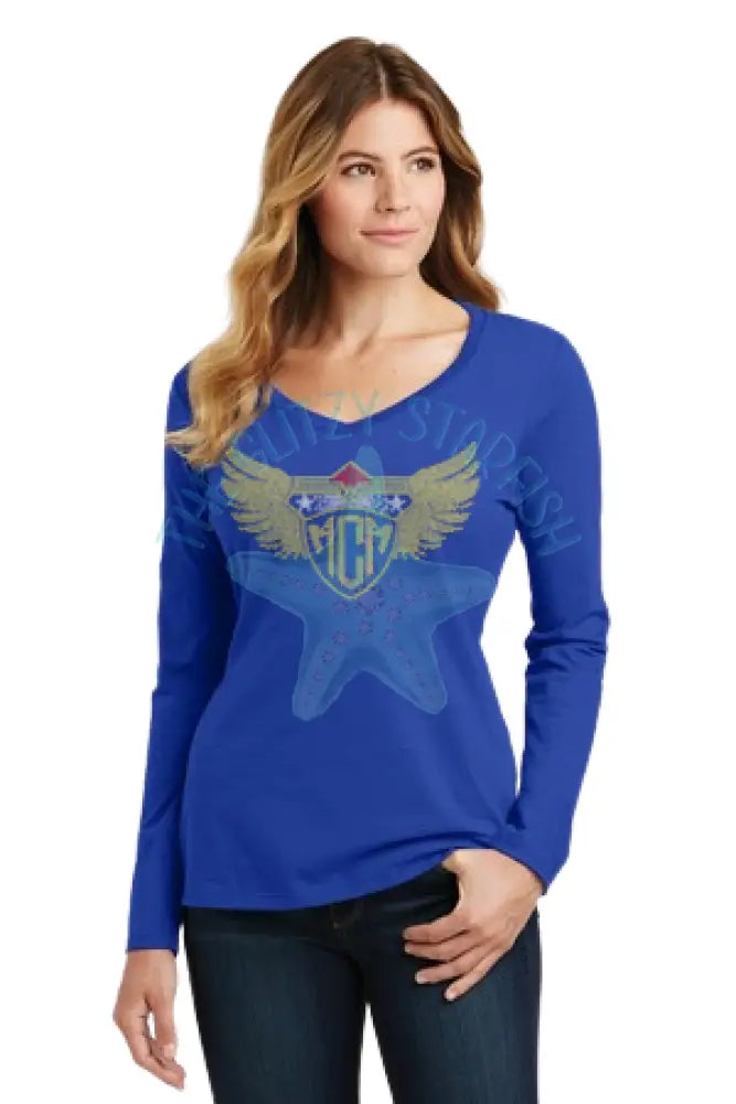 Mcm Long Sleeve Vneck Tshirt