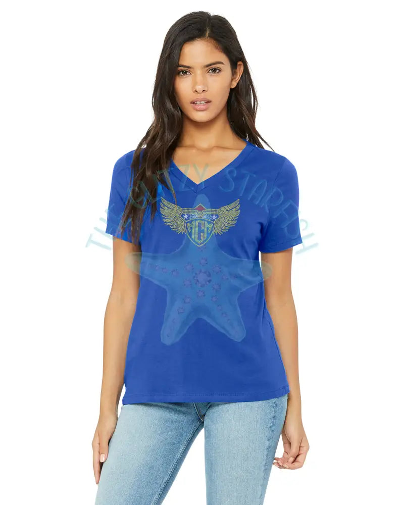Mcm Short Sleeve Vneck Tshirt
