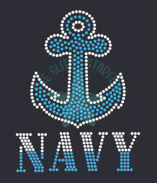 Navy Family (Choose Person) Rhinestone Tshirt