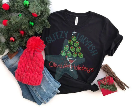 Olive The Holidays Rhinestone Shirt