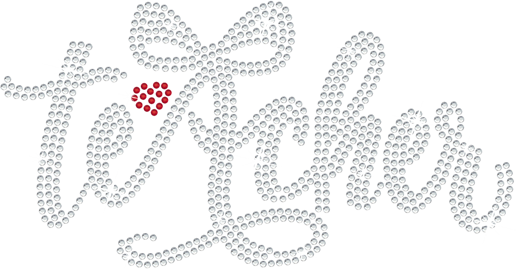 OAK KNOLL TEACHER RIBBON BOW Rhinestone Design