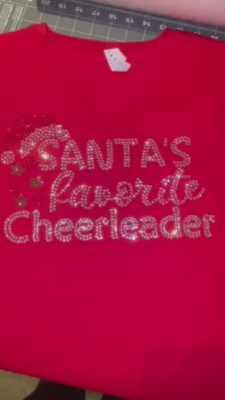 SANTA'S FAVORITE CHEER COACH RHINESTONE DESIGN