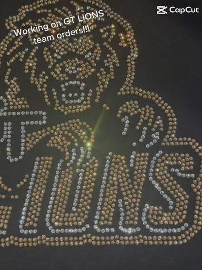 GT LIONS GT FULL LION RHINESTONE DESIGN