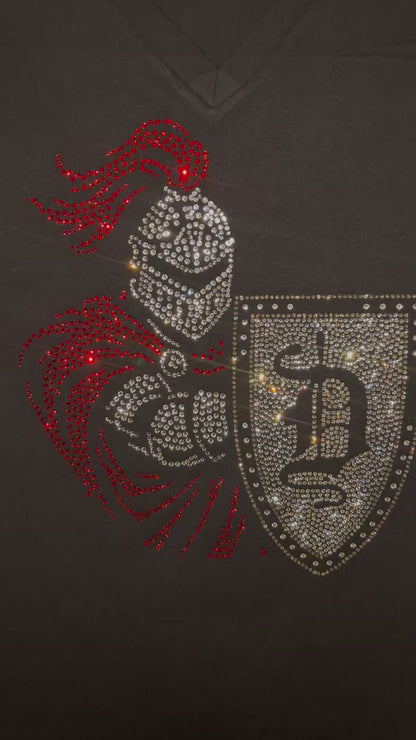 DELSEA HS CRUSADER WITH SHIELD RHINESTONE DESIGN