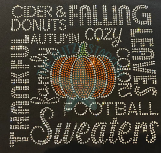 Rhinestone Fall Word Collage