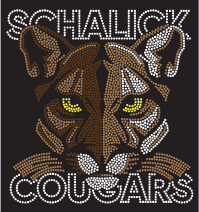 SCHALICK COUGARS 2 SIDED FACE FOOTBALL WARPED FILL BLING DESIGN