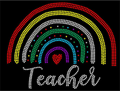 OAK KNOLL TEACHER RAINBOW Rhinestone Design