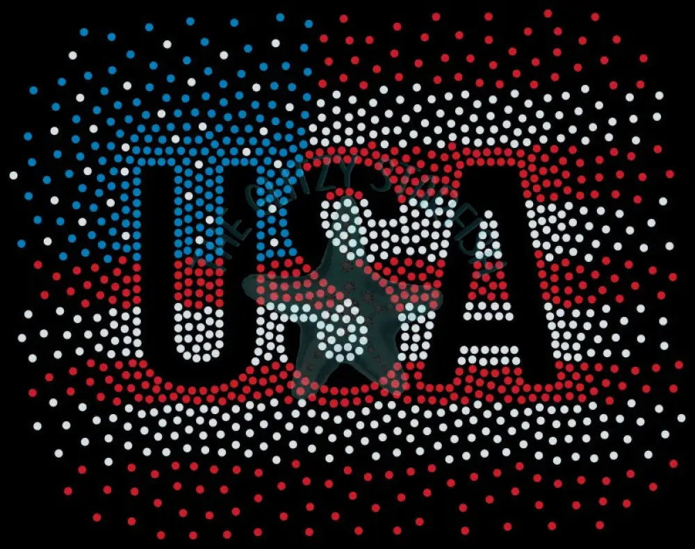 Usa Scattered Flag Rhinestone Tshirt